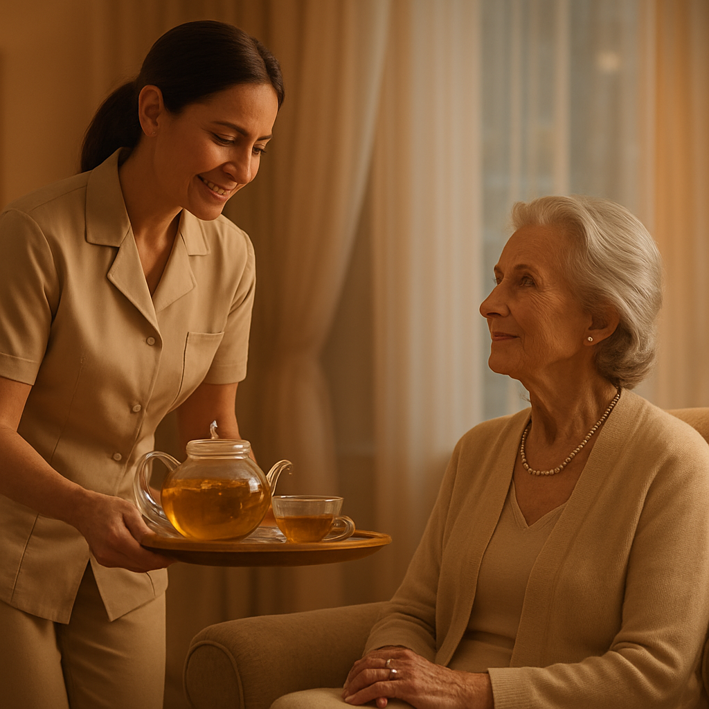 A dedicated Reena's Home Care nurse providing compassionate concierge care